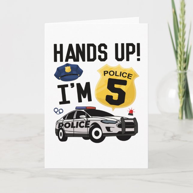 Carte 5th Birthday Gift Police Officer 5 Year Old Boy (Devant)