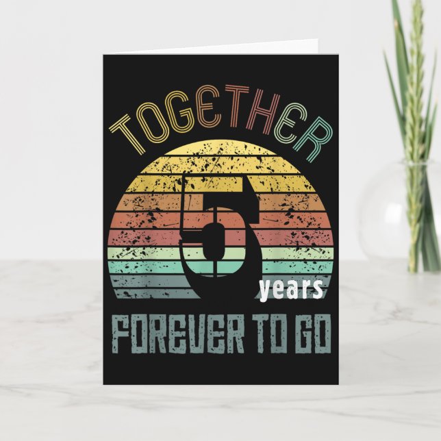 Carte 5th Years Wedding Anniversary For Couple Matching  (Devant)