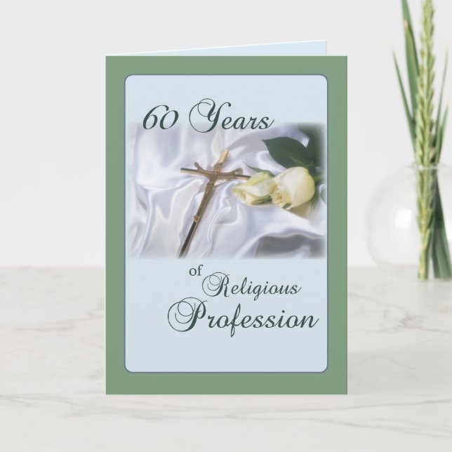Carte 60 Anniversaire de Nun, Profession religieuse (Devant)