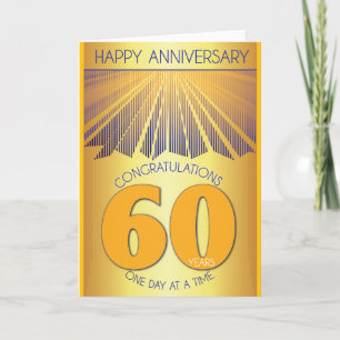 Carte 60 ans d'anniversaire de sobriété Golden Ray 12