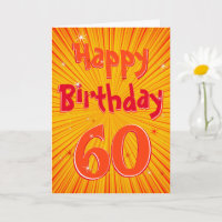 60 ans Fun Sunburst Radial Orange 60e anniversaire