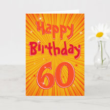 60 ans Fun Sunburst Radial Orange 60e anniversaire