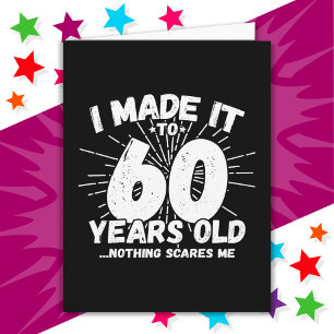 Carte 60 ans vieux mème sarcastique drôle 60ème annivers
