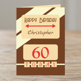 Carte 60 aujourd'hui marron anniversaire
