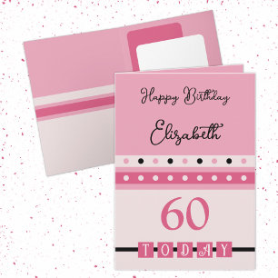 Carte 60 aujourd'hui rose noir 60e anniversaire