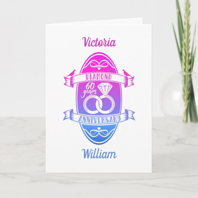 Carte 60 diamants traditionnels 60 ans  anniversaire de  (Devant)