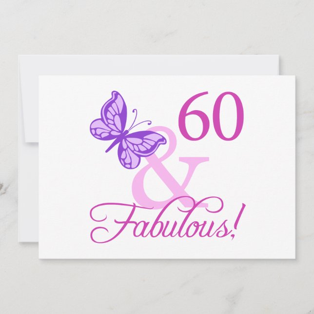 Carte 60 Et Cadeaux D'Anniversaire Fabuleux (Plum) (Devant)