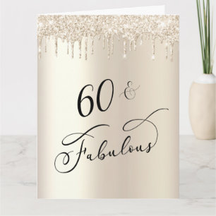 Carte 60 Fabuleux Gold Parties scintillant fête d'annive