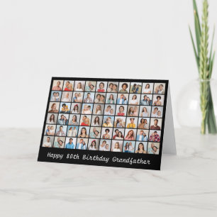 Carte 60 Photo Collage Add Any Name & Age Birthday Card