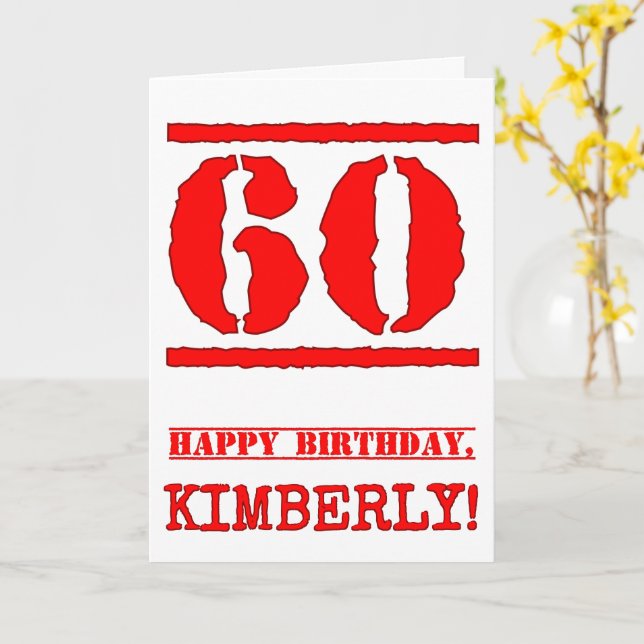 Carte 60e anniversaire : Amusant, Timbre en caoutchouc r (Fleur jaune)