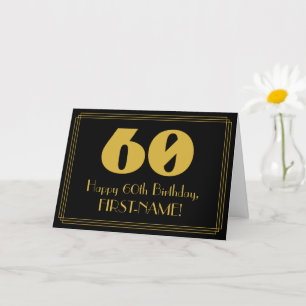 Carte 60e anniversaire : Art Déco Inspiré Look "60" & No
