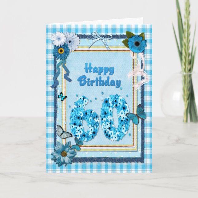 Carte 60e anniversaire avec un effet de scrapbook (Devant)