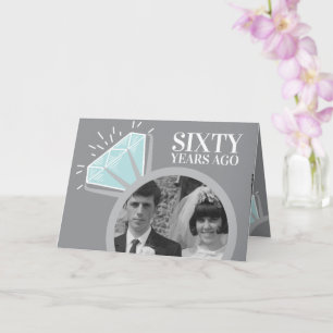 Carte 60e anniversaire bague diamant maintenant puis pho