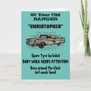 Carte 60e anniversaire Banger Love Vintage Car Style rét