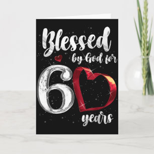 Carte 60e anniversaire bénis par Dieu pendant 60 ans ann