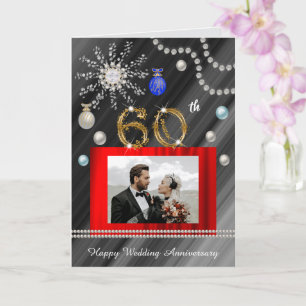 Carte 60e anniversaire de diamant à Noël 2 photos