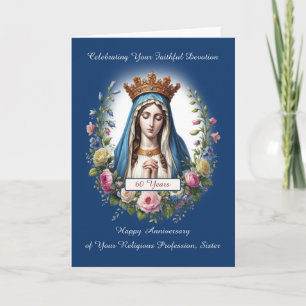 Carte 60e anniversaire de la profession religieuse Mary