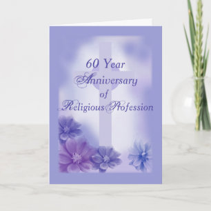 Carte 60e anniversaire de la profession religieuse, Nun