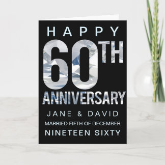 Carte 60e anniversaire de Mariage diamant sur mesure