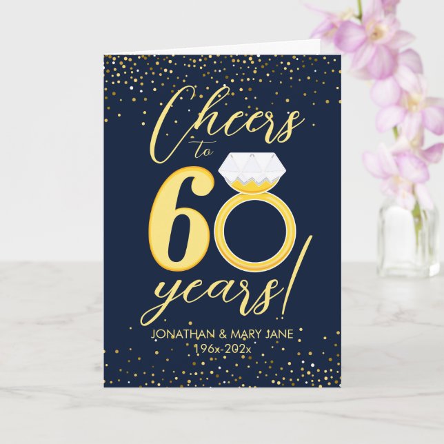 Carte 60e anniversaire de Mariage d'or (Orchidée)