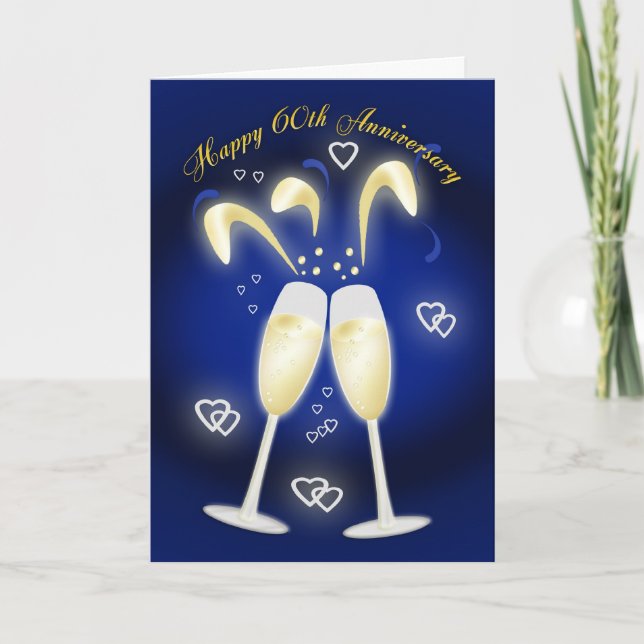 Carte 60e Anniversaire de Mariage Noces de Diamant (Devant)