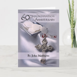 Carte 60e anniversaire d'ordination Félicitations person