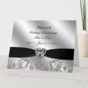 Carte 60e anniversaire du Mariage diamant 8,5x11