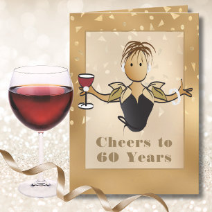 Carte 60e Anniversaire Fabuleux Dessin Animé Ethnique po
