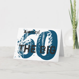 Carte 60e anniversaire, frère, bleu, noir, blanc.