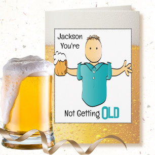 Carte 60e Anniversaire Homme Cartoon Bière Snarky Vieill