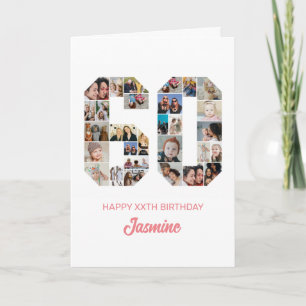 Carte 60e anniversaire Numéro 60 Photo Collage personnal