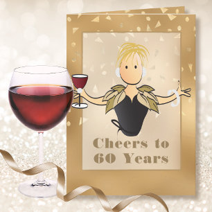 Carte 60e Anniversaire Paillettes Brillantes Fabuleux Po