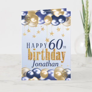 Carte 60e anniversaire Parties scintillant d'or de la Ma