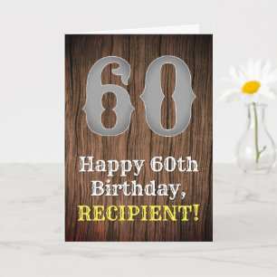 Carte 60e anniversaire : Pays inspiré par l'Ouest Look,