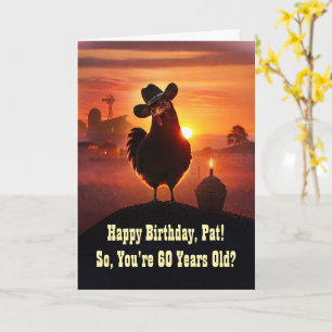 Carte 60e Anniversaire Personnaliser Nom Mignon et Drôle
