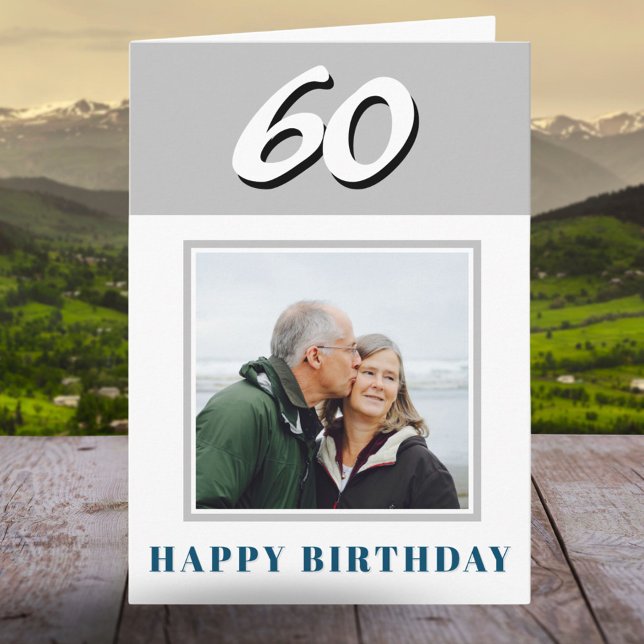Carte 60e anniversaire Photo personnalisée (Créateur téléchargé)