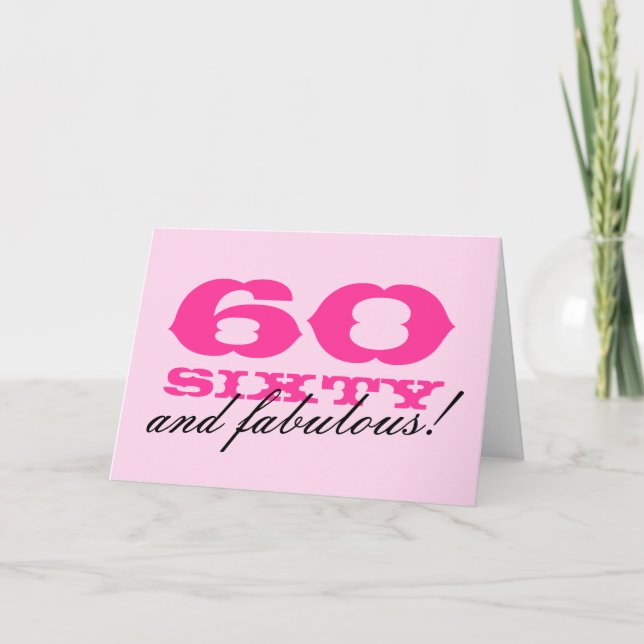 Carte 60e anniversaire pour femmes | 60 et fabuleu (Devant)