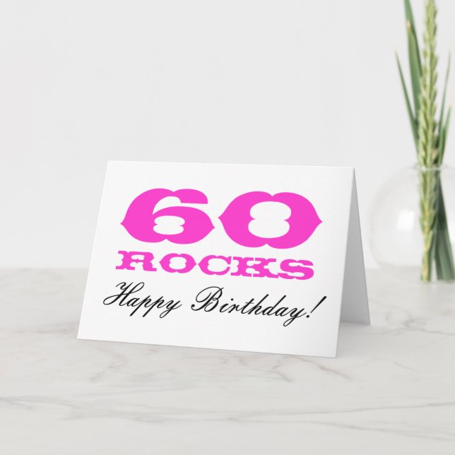 Carte 60e anniversaire pour femmes | 60 Rochers ! (Devant)