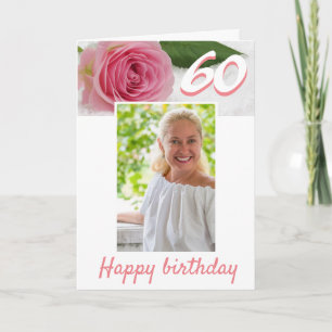 Carte 60e anniversaire Rose Flower Photo florale