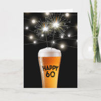 60e anniversaire Sparkler en verre de bière