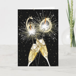 Carte 60e anniversaire Sparklers and Champagne Toast