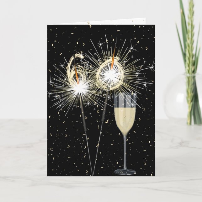 Carte 60e anniversaire Sparklers avec vin (Devant)