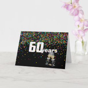 Carte 60e anniversaire toast en confetti