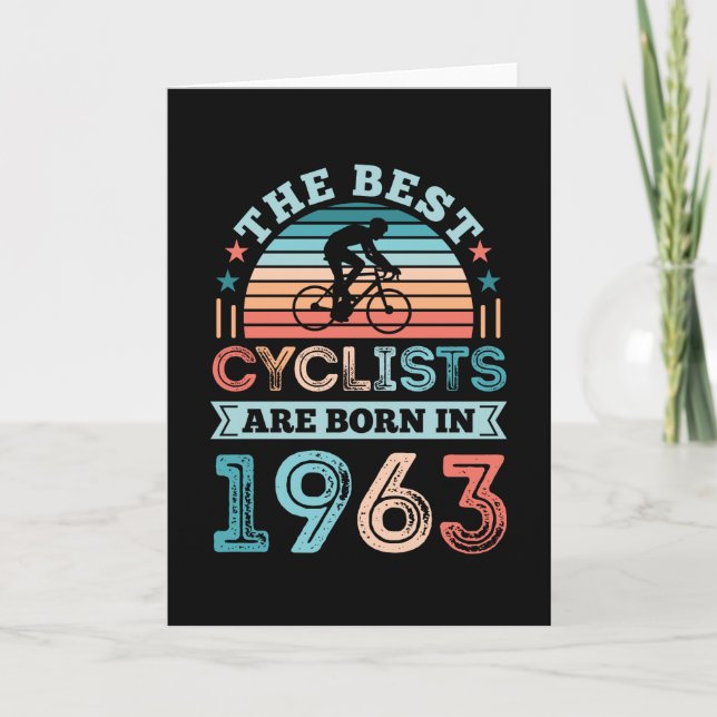 Carte 60e anniversaire vélo cadeau Meilleur cycliste né  (Devant)