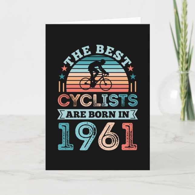 Carte 60e anniversaire vélo cadeau Meilleur cycliste né  (Devant)
