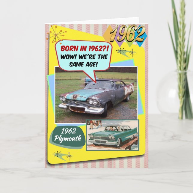 Carte 60e anniversaire ! Wow, même âge que cette Chevy 1 (Devant)