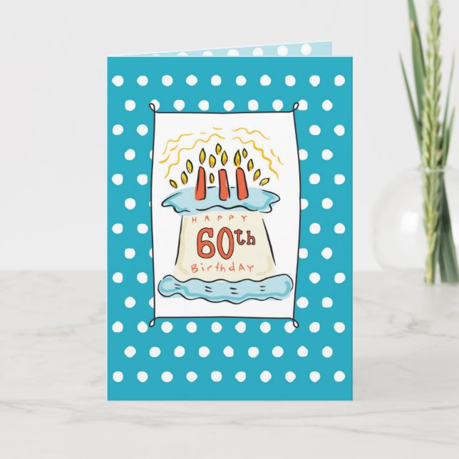 Carte 60e gâteau d'anniversaire (Devant)