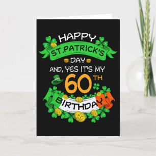 Carte 60e St Patricks Day Anniversaire Grand-père Grand-