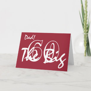 Carte 60ème anniversaire pour papa, lettres blanches sur
