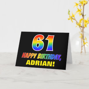 Carte 61e anniversaire : Bold, amusant, simple, arc-en-c